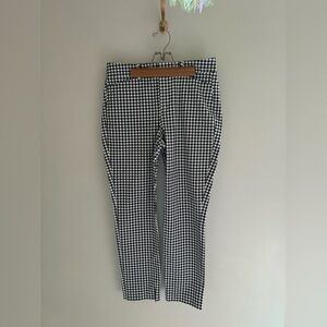 Old Navy Gingham Preppy Grandma Black and White High Rise Skinny Pants Bottoms